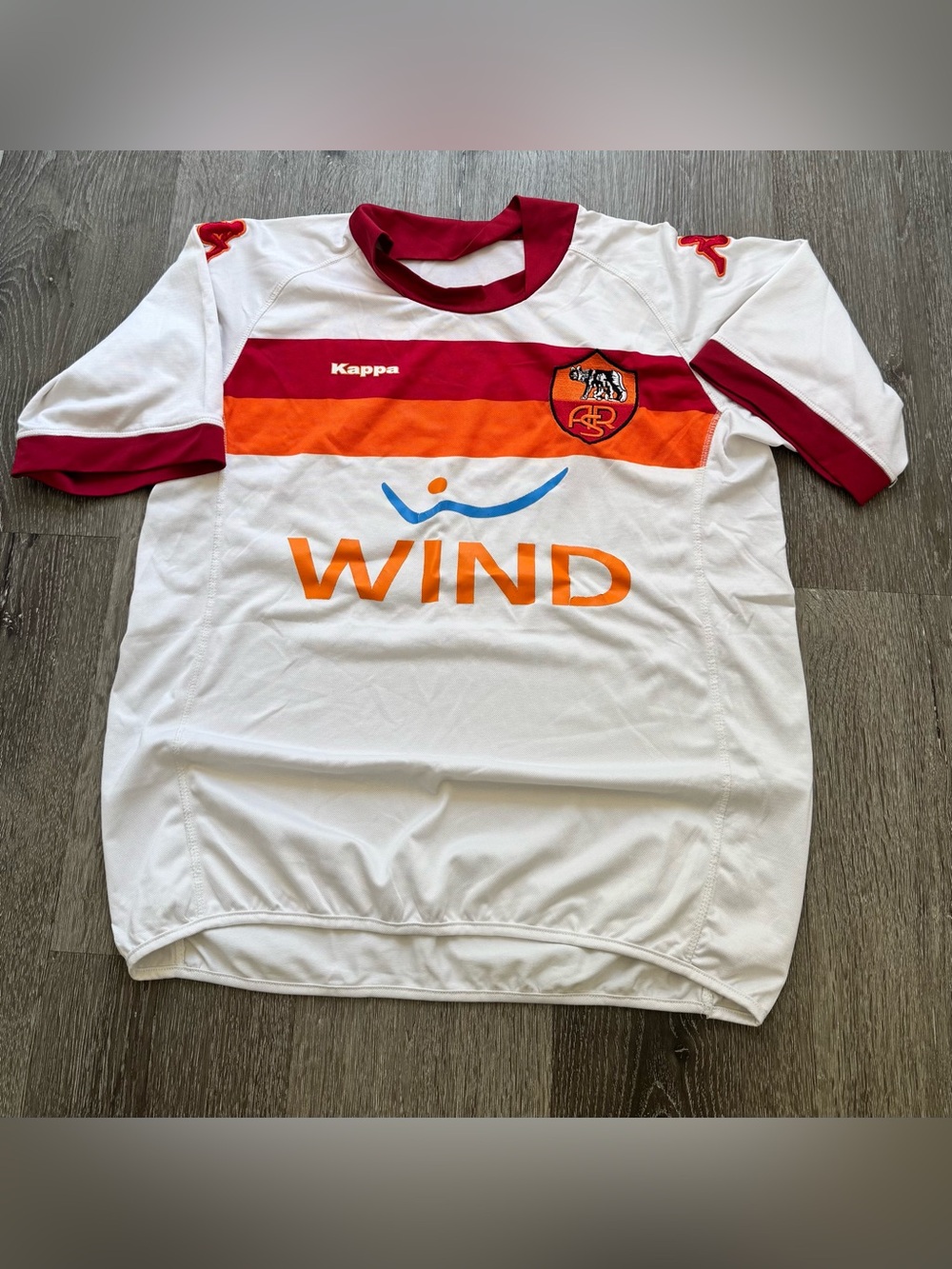 Kappa AS Roma WIND Soccer Jersey White Orange Red Shirt Men’s M